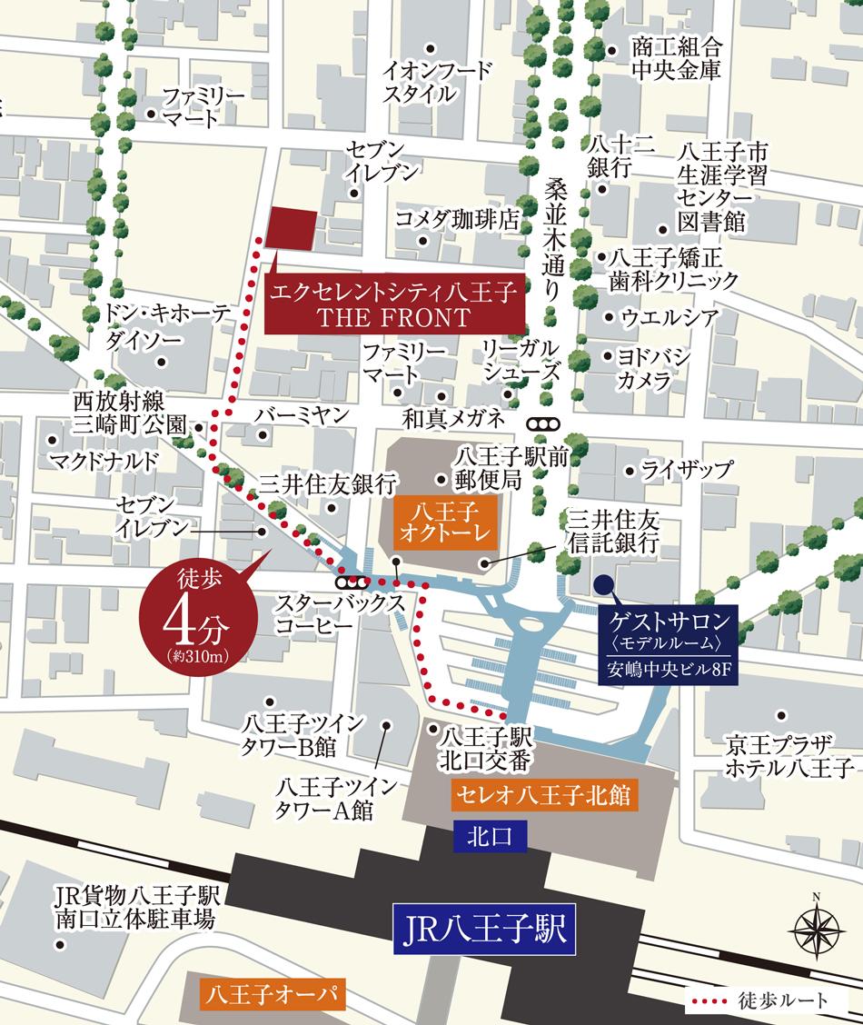 エクセレントシティ八王子 THE FRONTのモデルルーム案内図