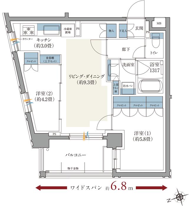 SUUMO】間取り図（A）詳細 - レ・ジェイド横濱桜木町 | 新築マンション
