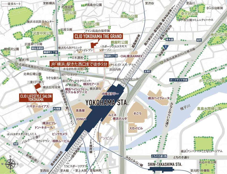 クリオ横浜ザ・グランのモデルルーム案内図