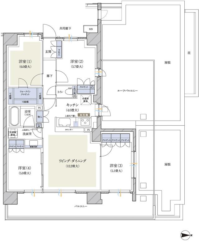 ブランズ横浜いずみ野の間取り図　Nr：4LDK+WIC