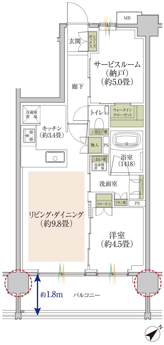 TOKYO WEST GARDEN PROJECT/東京ウエストガーデンPJの間取り図　G：1LDK+S+WIC