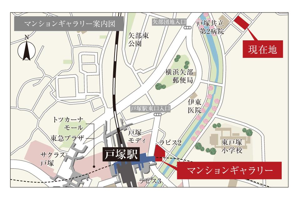ファインスクェア横浜戸塚のモデルルーム案内図