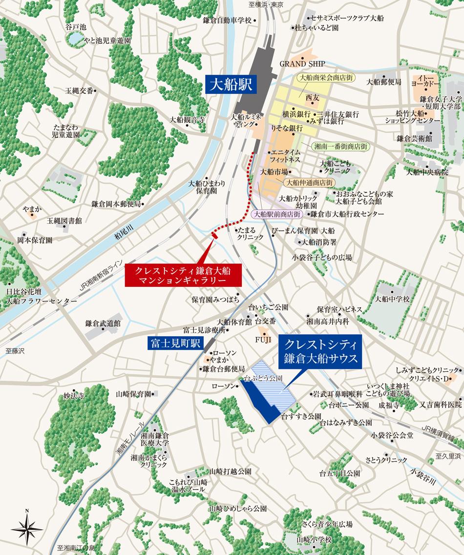 クレストシティ鎌倉大船サウスのモデルルーム案内図