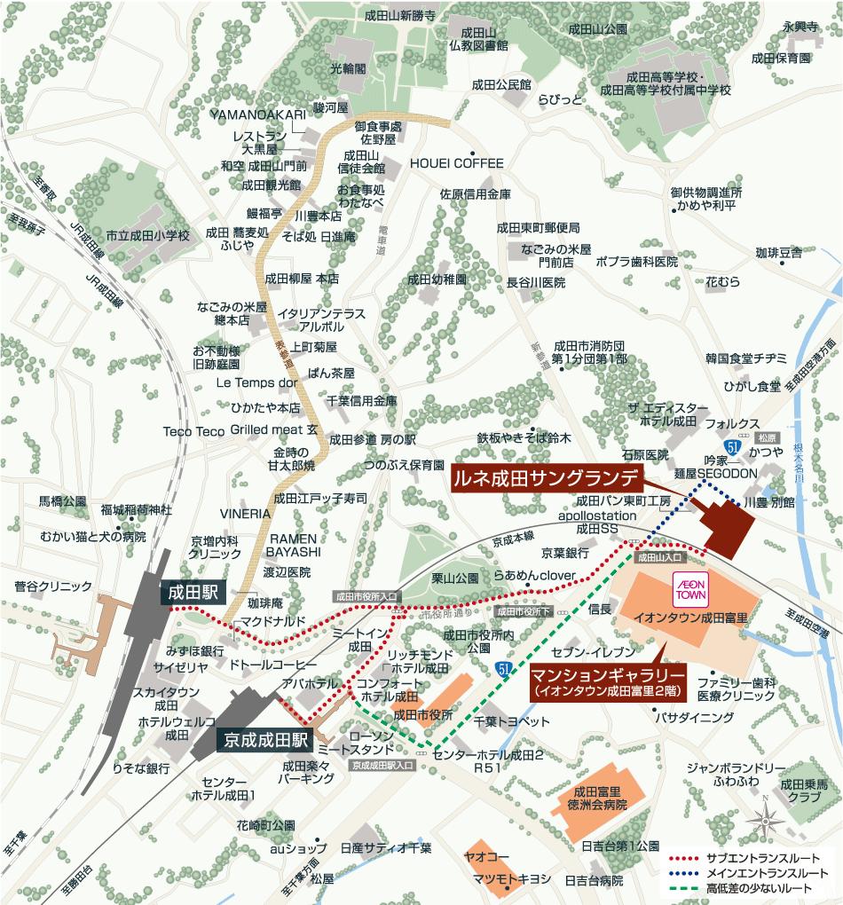 ルネ成田サングランデのモデルルーム案内図