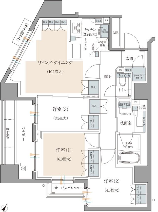 ブランズ巣鴨三丁目の間取り図　C：3LDK+SIC