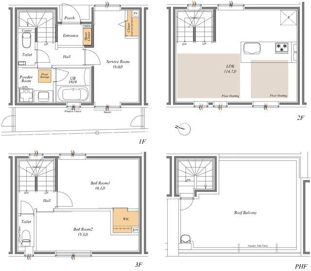リムテラスガーデン阿佐谷北の間取り図　105：2LDK+S