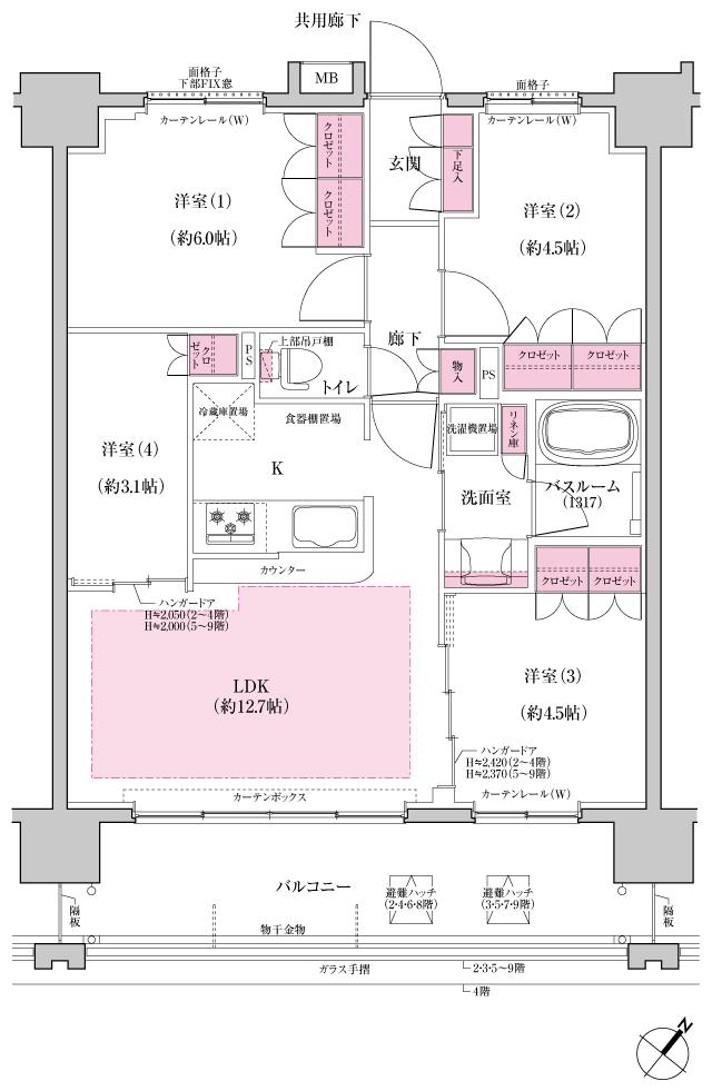 ブリシア豊洲の間取り図　C(4LDK)：4LDK