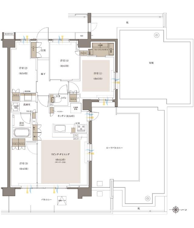 Brillia(ブリリア)八王子 River Terraceの間取り図　G2r：4LDK+WIC