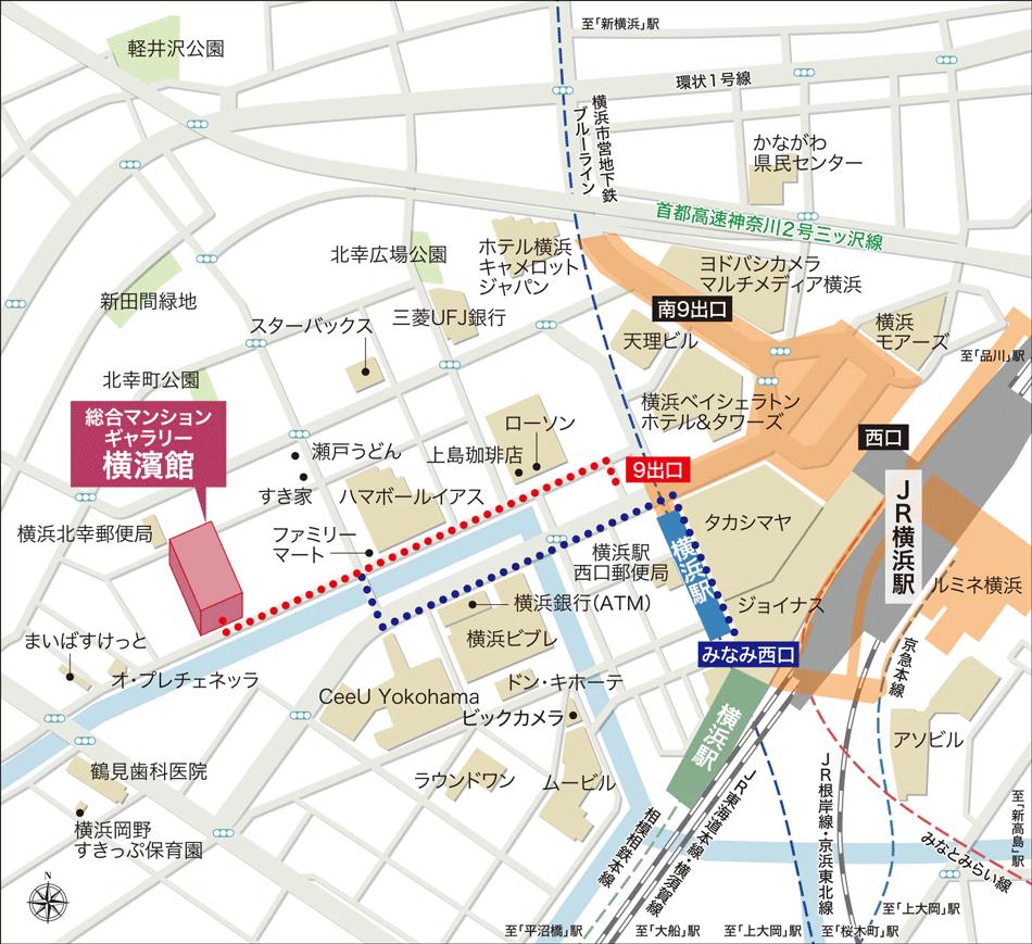 シティハウス西横浜のモデルルーム案内図