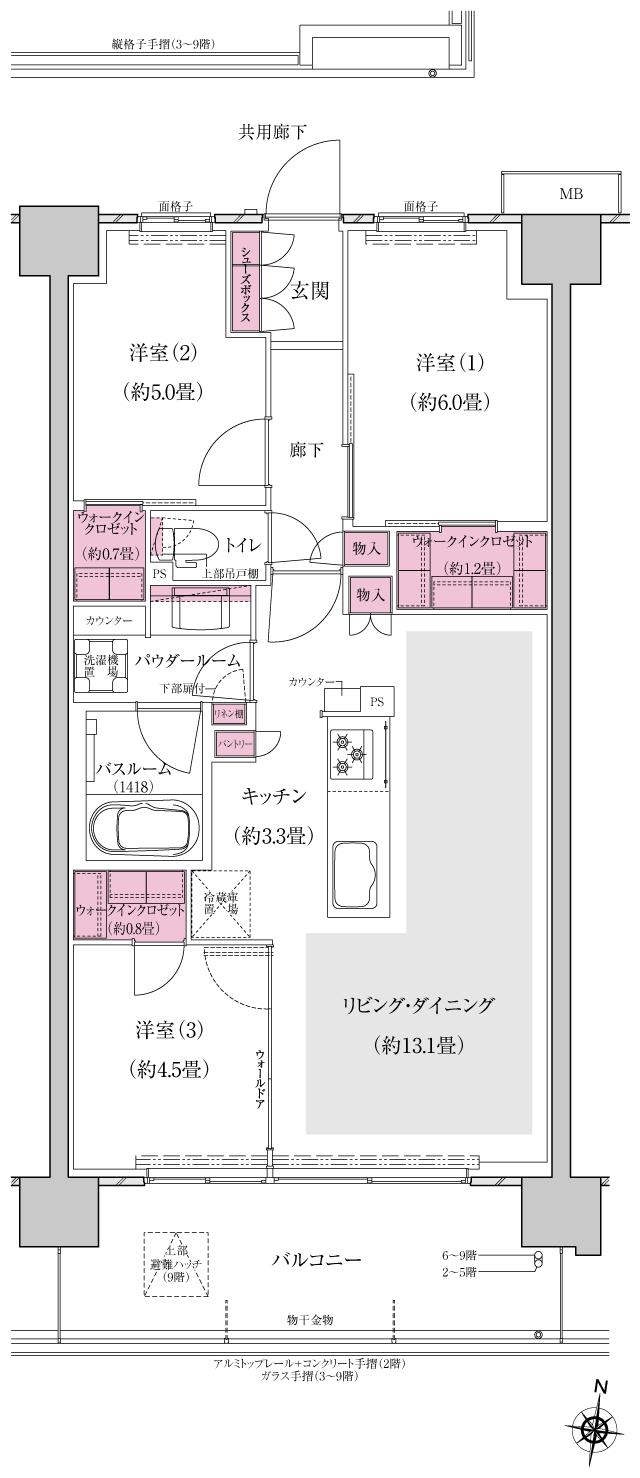 ソライエ南桜井の間取り図　B10：3LDK