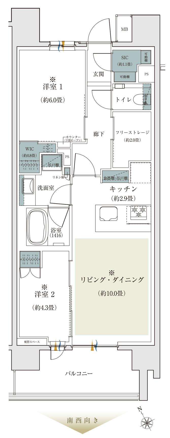 SUUMO】間取り図（S-59A）詳細 - ザ・パークハウス 門前仲町
