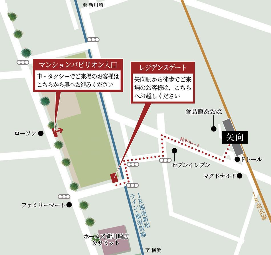 クレストレジデンス川崎神明町のモデルルーム案内図