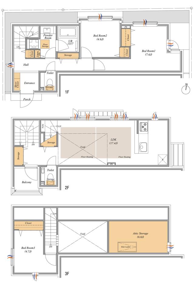 リムテラス都立大学ヴィオラの間取り図　105：3LDK