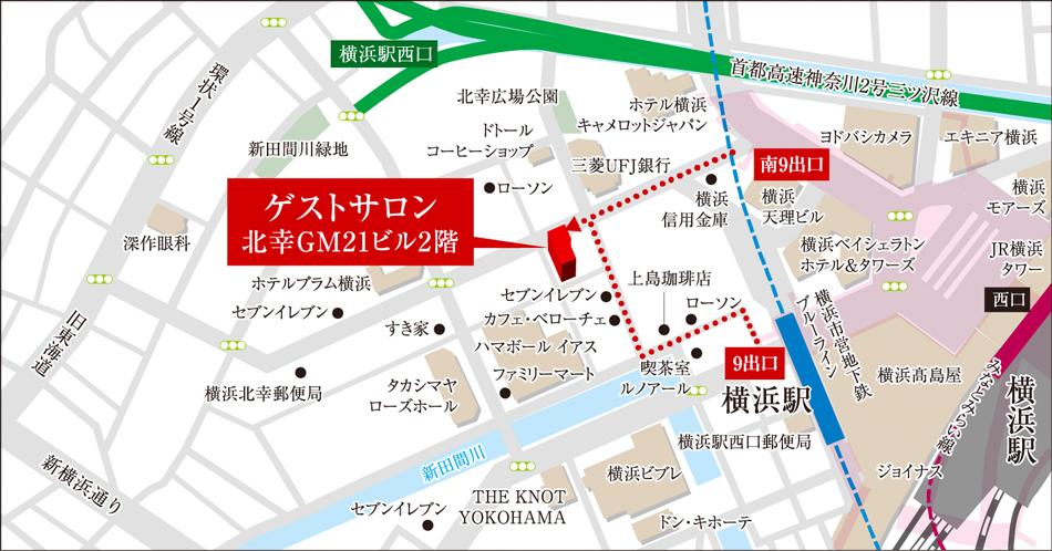 エクセレントシティ西横濱駅前のモデルルーム案内図