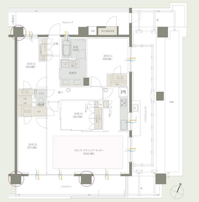 レ・ジェイドシティ橋本 IIIの間取り図　Yr：4LDK+N+3WIC
