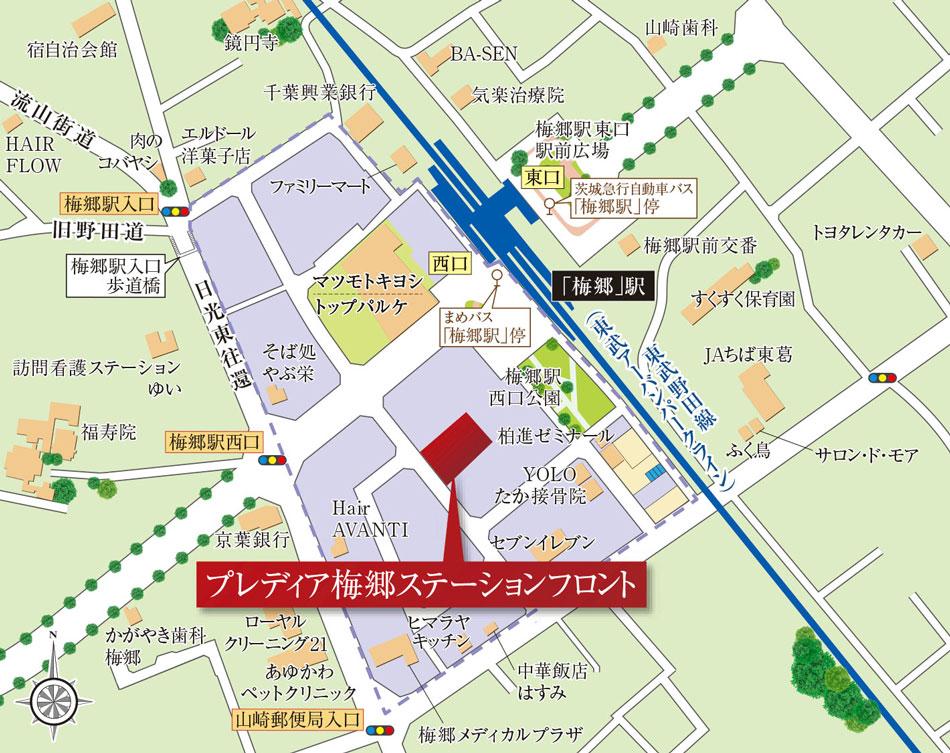 プレディア梅郷ステーションフロントのモデルルーム案内図