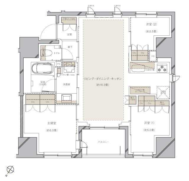 SUUMO】間取り図（68C）詳細 - GREEN PARK 日本橋浜町公園