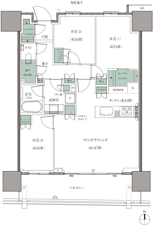 SUUMO】間取り図（S80）詳細 - 幕張ベイパーク ライズゲート