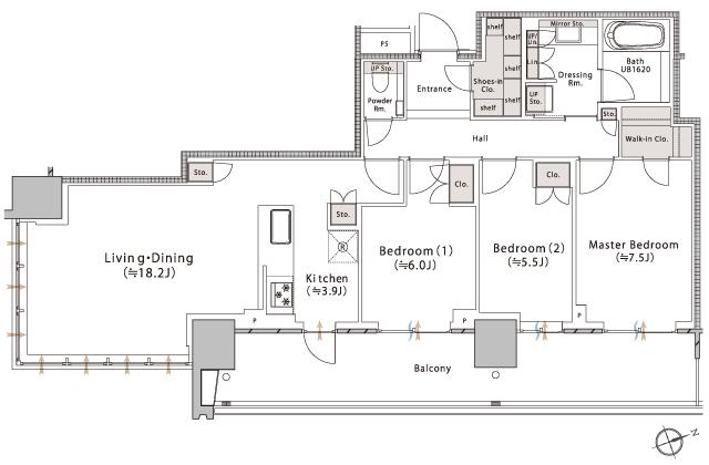 SUUMO】間取り図（EF）詳細 - プラウドタワー池袋 | 新築マンション・分譲マンション物件情報