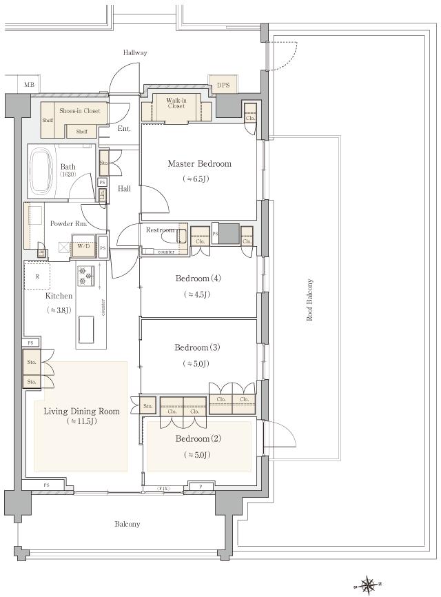 アネシア練馬中村南の間取り図　C7r：4LDK+SIC+WIC
