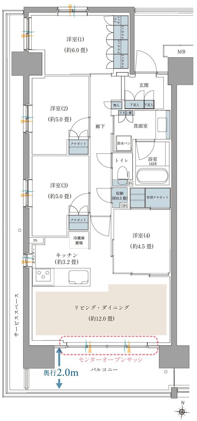 ガーデングランデ横浜戸塚の間取り図　B6：4LDK+S