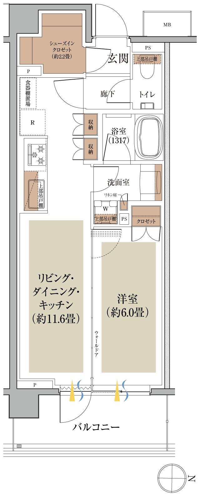 ザ・サンメゾン練馬高野台の間取り図　I：1LDK+SIC