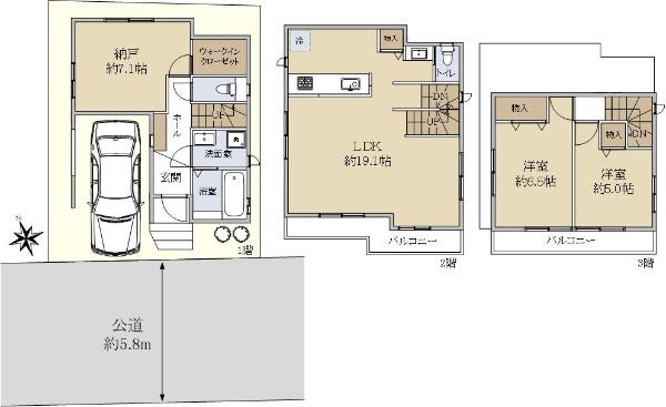 千葉市稲毛区稲毛東２丁目新築戸建　１号棟