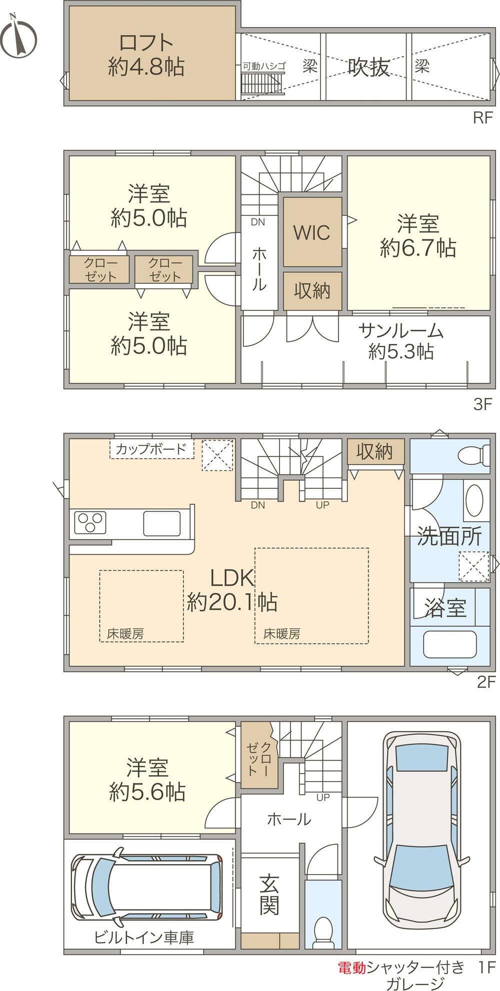 建売住宅で叶える「新築ガレージハウス」　富岡東３丁目新築戸建　