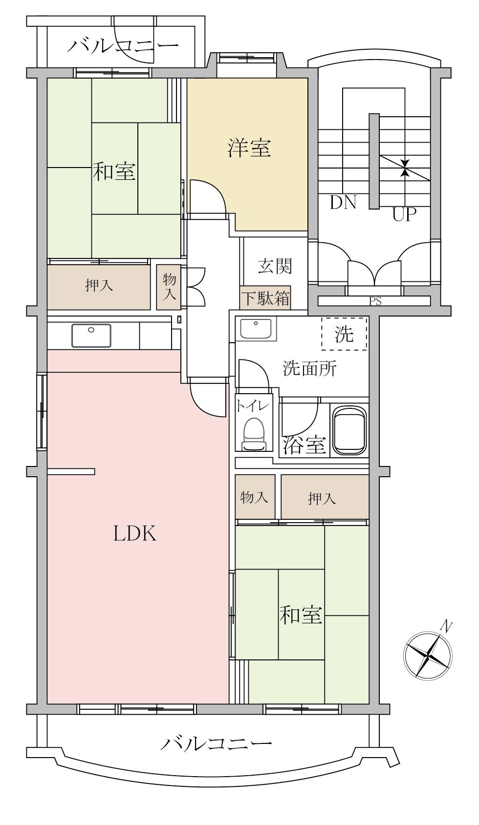 浦和パークハイツ10号棟◇4階角部屋、両面バルコニーで陽当たり・通風も良好◎