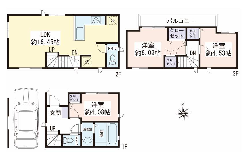 大和市中央林間6丁目　新築戸建　全3棟