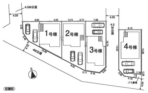 所沢市小手指元町3丁目　新築戸建全4棟土地40坪以上、車並列2台の開放感ある開発現場