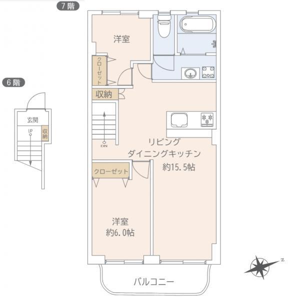 マンション高輪　8階建て6・7階部分