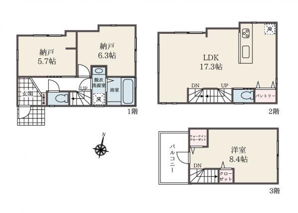 豊島区千早２丁目 新築一戸建て／全２棟