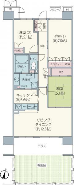 【REFRE】専用庭付1階住戸！ ビオ・ウイング　ユーカリが丘