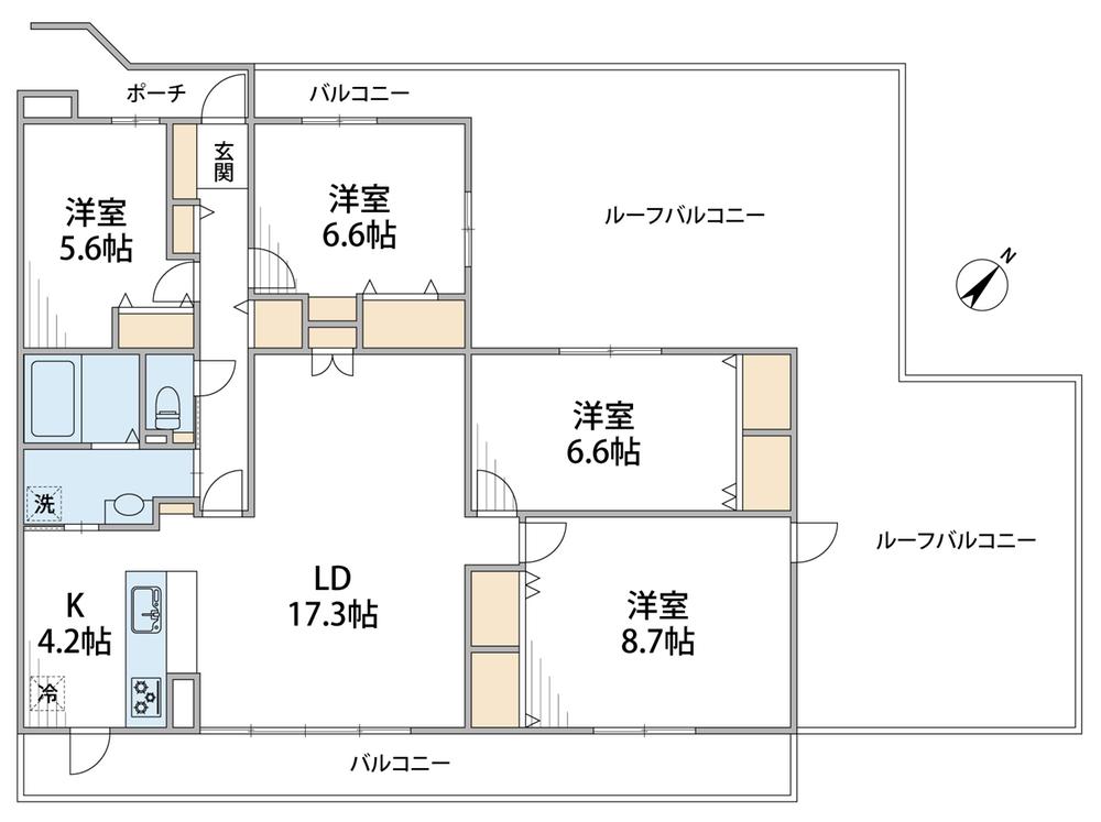 100平米超え、10階角部屋、広々ルーフバルコニー付きのマンション！コスモ茅ヶ崎プレシオ