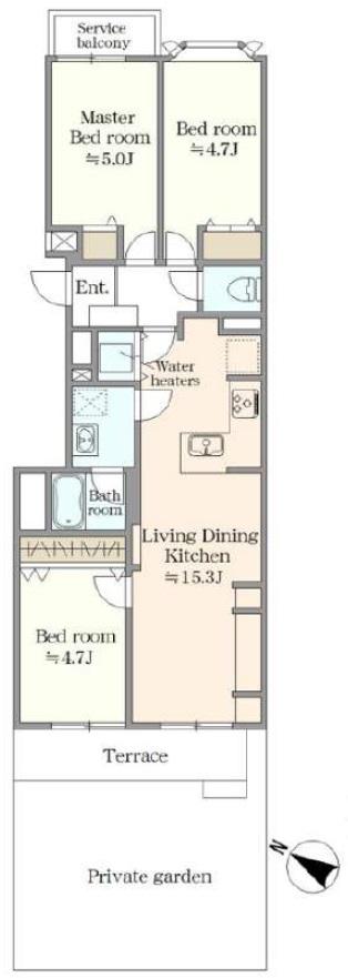 【専用庭付き3LDK】☆閑静な住宅街に佇む落ち着いた住環境☆マートルコートつつじヶ丘