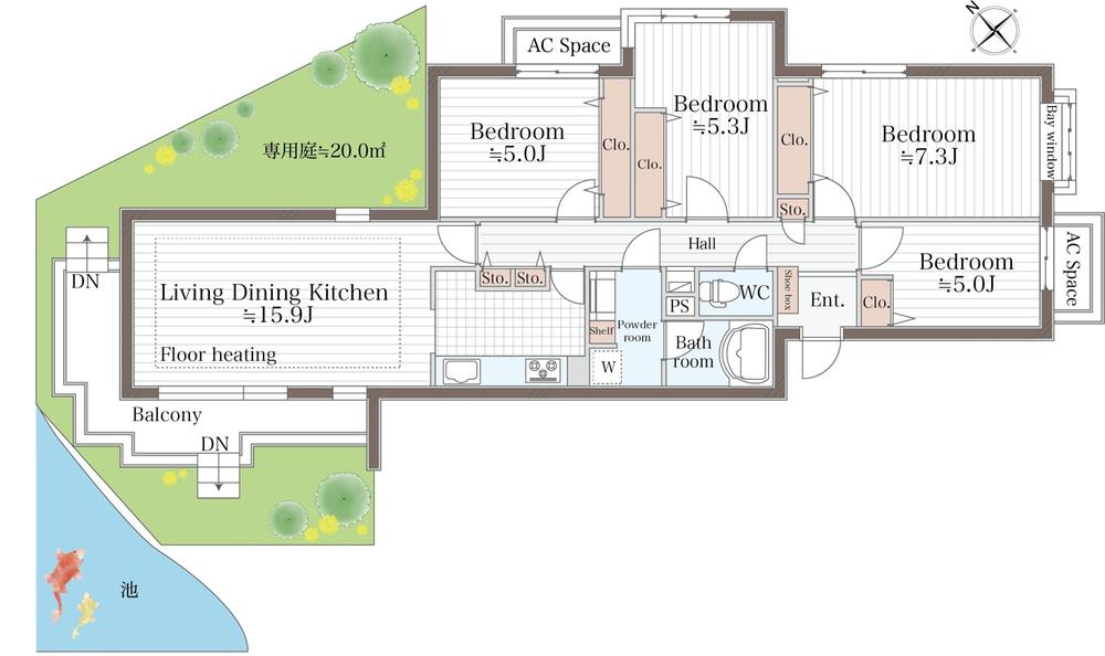 パークハイム南軽井沢～3方角部屋、令和3年3月フルリノベーション、約20平米専用庭付