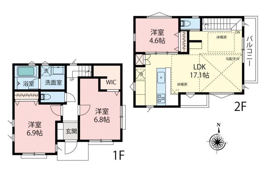 小学校徒歩4分、周辺に生活施設が充実した新築戸建／東久留米市幸町1丁目