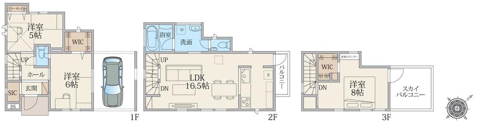 【水廻りが集結された家事のしやすさが自慢の家】市川市塩焼4丁目　新築戸建