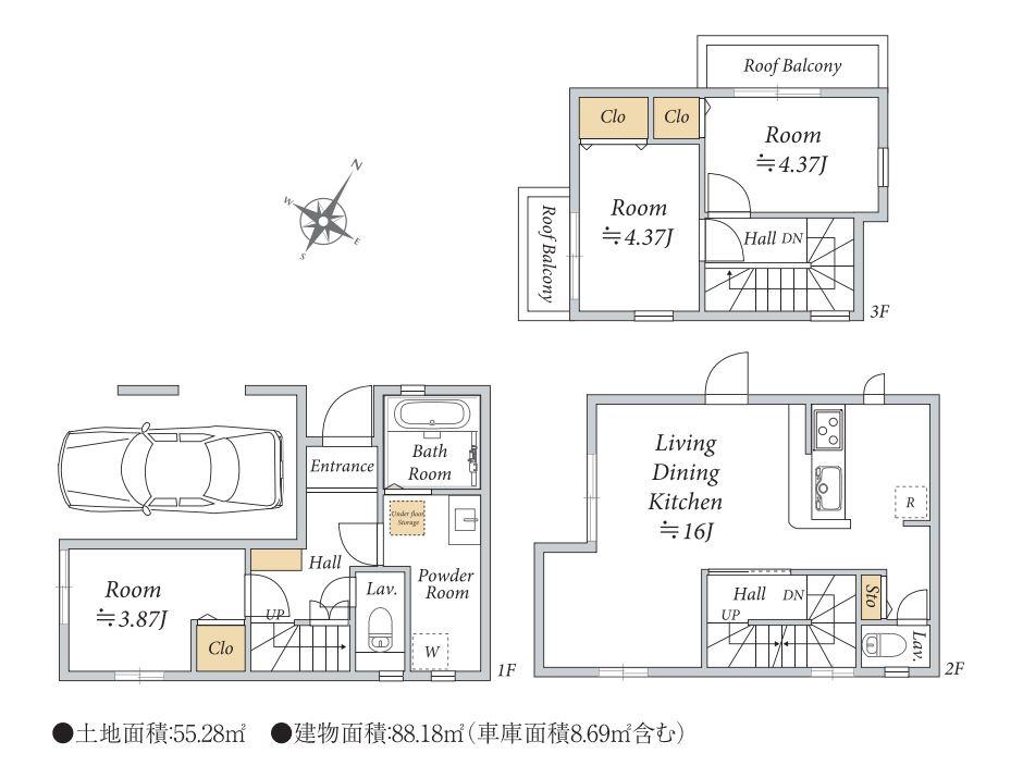 ♪ADCAST♪◇◆再開発の進む十条駅◆◇北西・南西角地の築1年の中古戸建◇◆