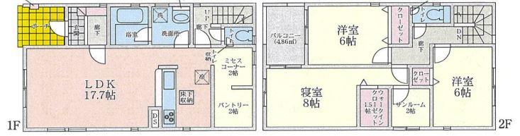 １号棟 金沢市三口新町１丁目 【南小立野小徒歩6分◎】全2棟