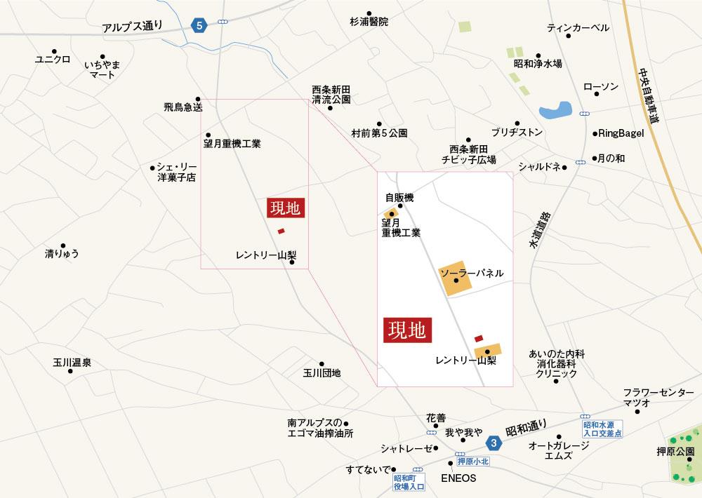 中巨摩郡昭和町西条新田　2区画分譲地