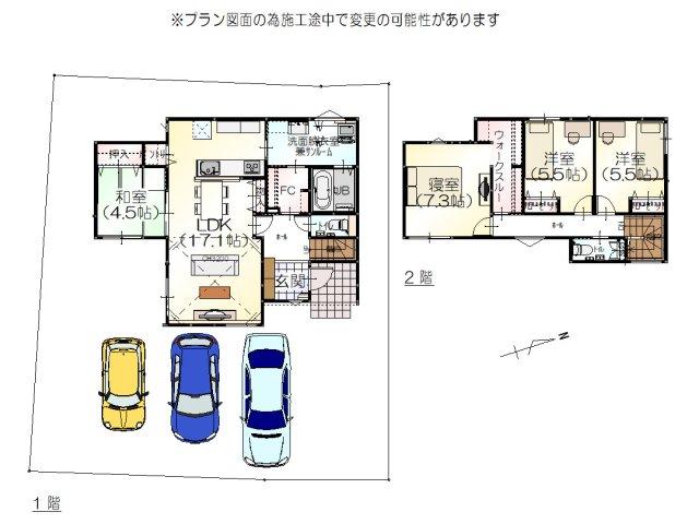 富山　上飯野新町(３)　　新築一戸建て【SHPシリーズ】左棟