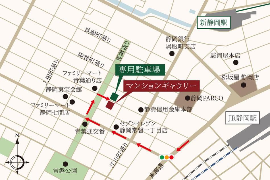 エンブル・パーク＆レジデンス駿河池田のモデルルーム案内図