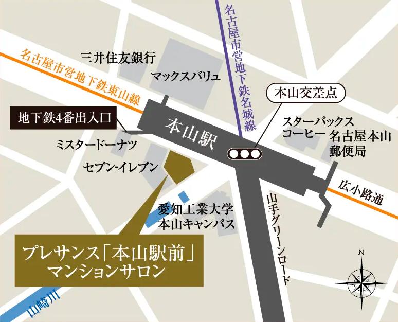プレサンス ロジェ 星ヶ丘駅前のモデルルーム案内図