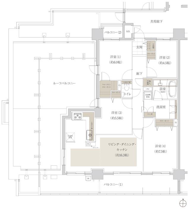 グランザ千種茶屋ヶ坂の間取り図　Er：4LDK+SC+WIC