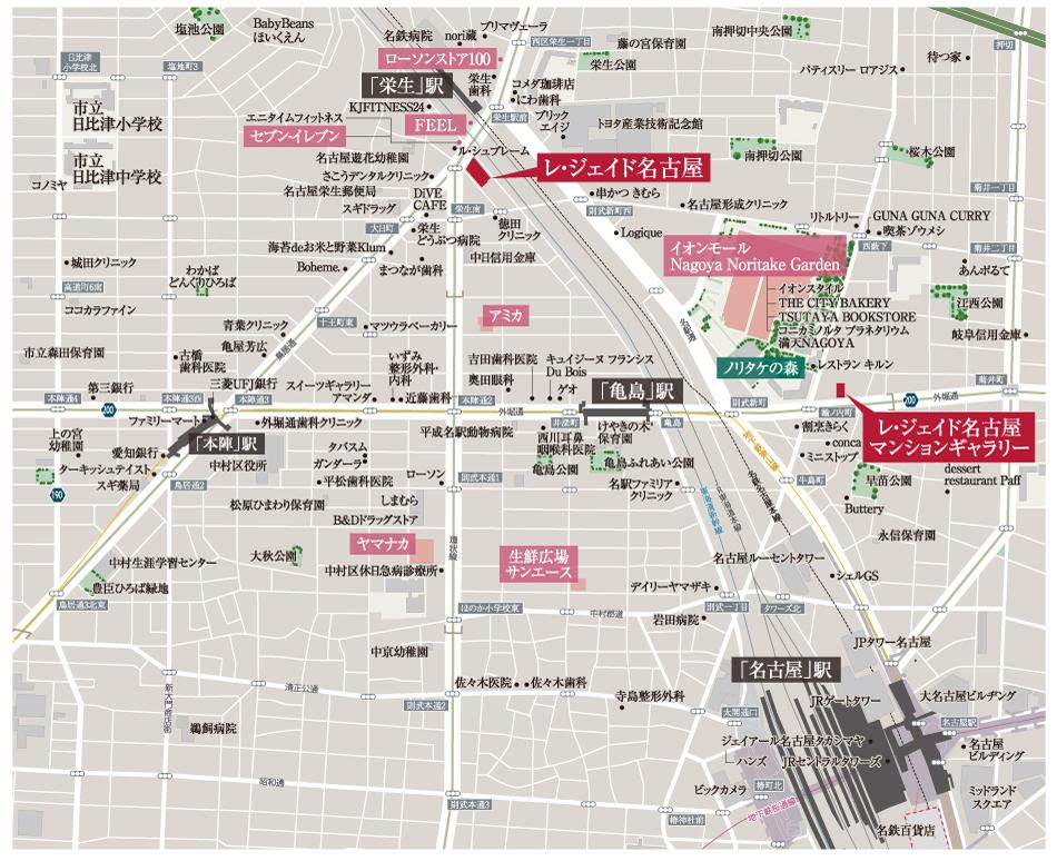 レ・ジェイド名古屋のモデルルーム案内図