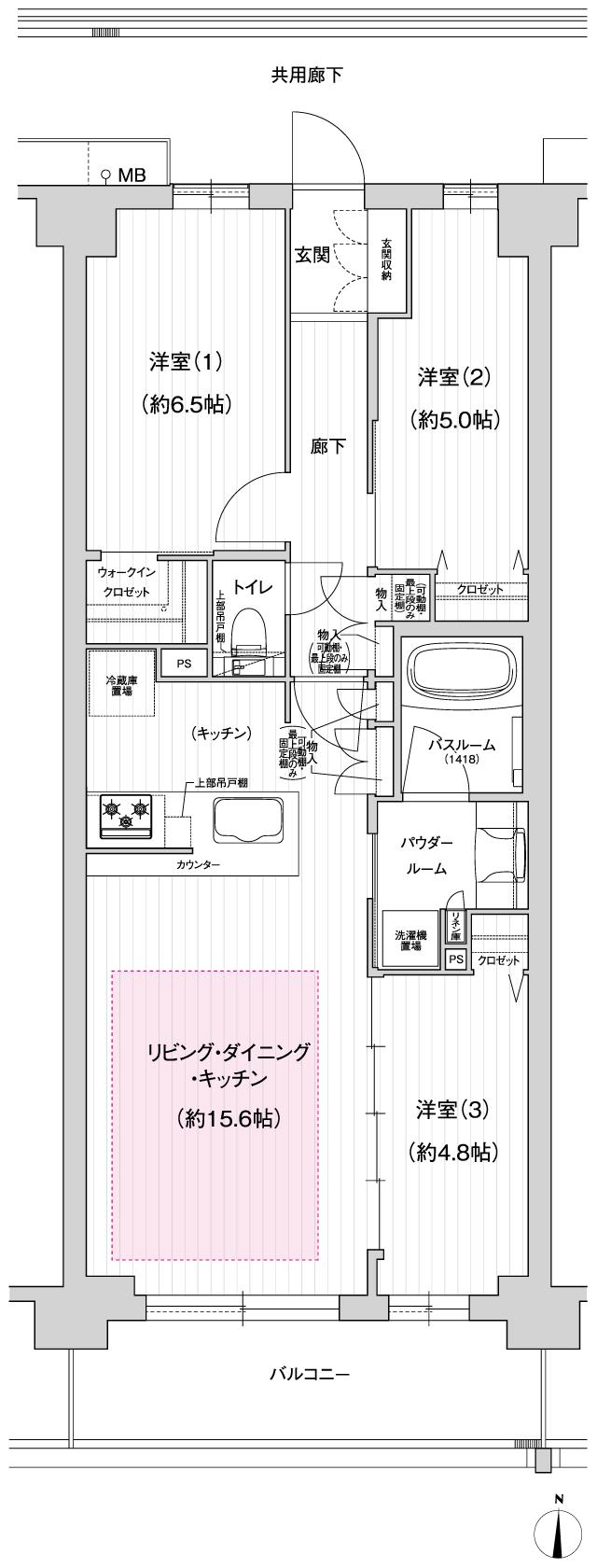 プレサンス グラン 大垣の間取り図　G：3LDK+WIC