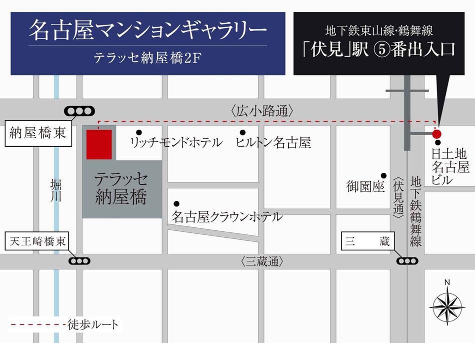 オープンレジデンシア星ヶ丘のモデルルーム案内図