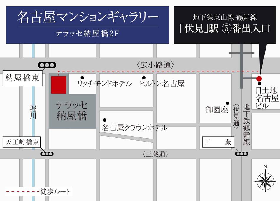 オープンレジデンシア瑞穂ヒルズ・瑞穂公園前のモデルルーム案内図